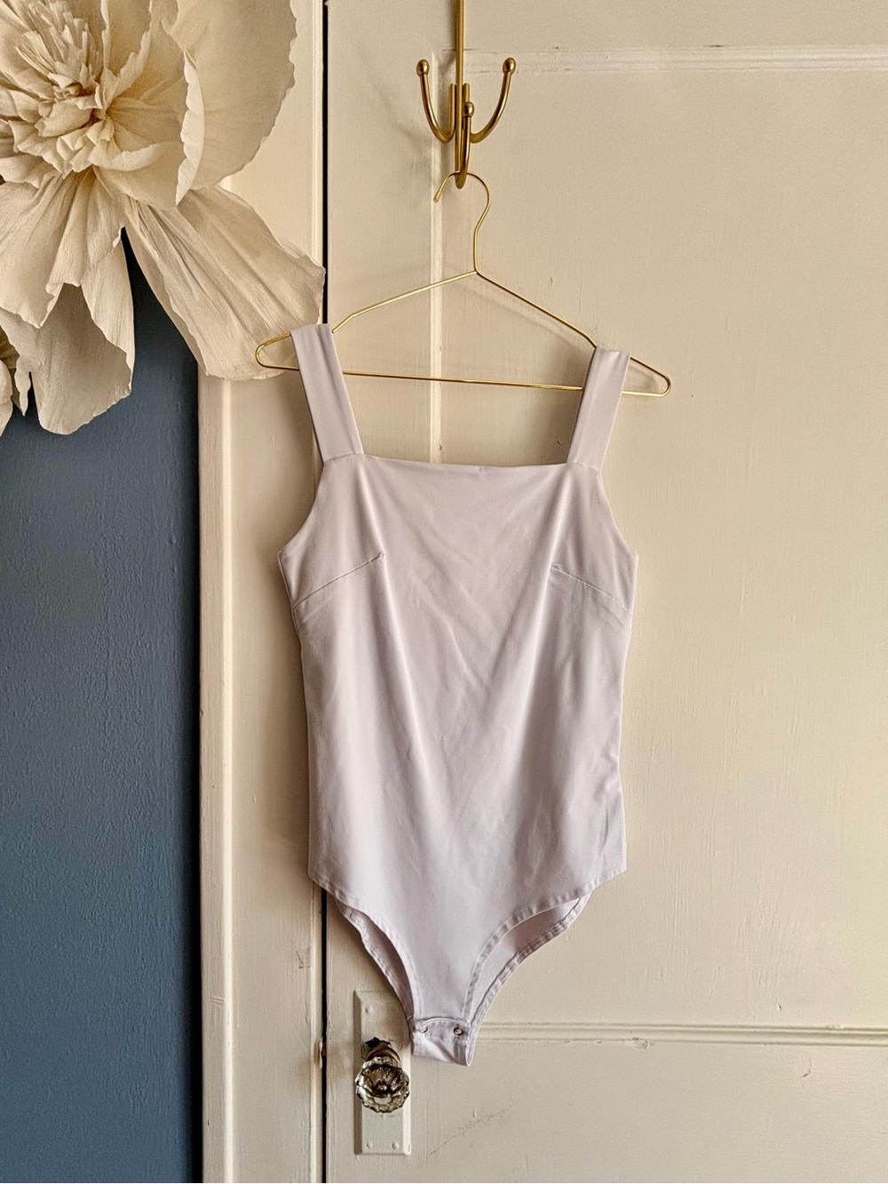 NEVER WORN | Classic White Girls' One-Piece Swimsuit - Clean Square Neck